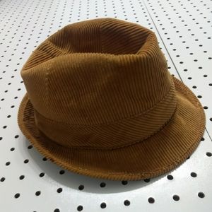 Vintage Camel Color, Thick Corduroy Fedora